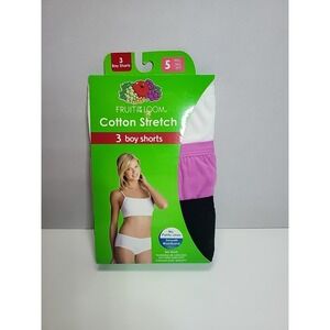 Fruit Of TheLoom Women's 3 Pair Boy Shorts Cotton Stretch Underwear Panties 5 Sm